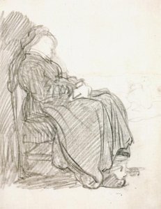 A Study Of A Woman Asleep — Rembrandt Van Rijn, Dutch Baroque
