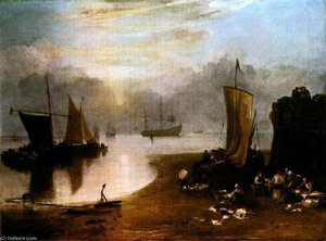 Sun Rising Through Vapor, Fisherman Cleaning And Selling Fis — Joseph Mallord William Turner