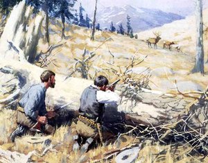 Elk Ahead — Arthur Burdett Frost