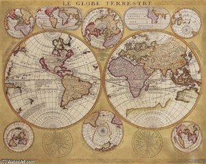 Antique Map, Globe Terrestre