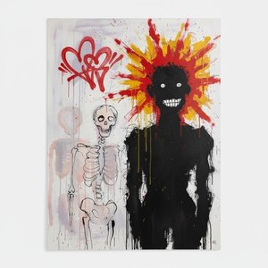 Echoes Of A Fractured Soul Amidst Crimson Splatters And Spectral Shadows — Laurent Mercier