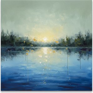 Horizonte Etéreo: Una Meditación Singular Sobre La Luz Luminosa Y Las Aguas Silenciosas — Christian Noiret, Abstracto Contemporáneo