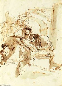 The Holy Family With Angels Before An Arch — Ђовани Батиста Тијеполо