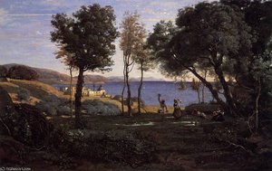 View Near Naples — Jean-baptiste-camille Corot