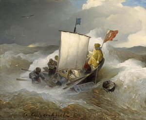 Sailboats In The Storm — Andreas Achenbach