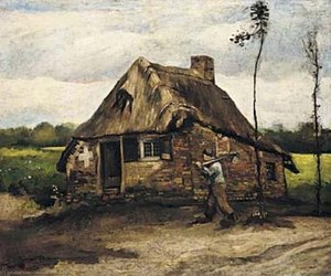 Cottage With Peasant Coming Home — Vincent Willem Van Gogh, Realism