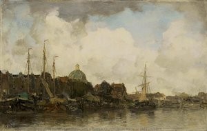Townscape With A Domed Church, Jacob Maris, C. 1872 - C. 1875 — Jacob Henricus Maris