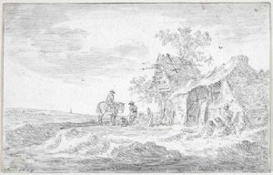 A Horseman Near A Cottage With A Dovecote — Jan Josephszoon Van Goyen