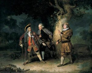Garrick, Ackman And Bransby In A Scene From Lethe — Johann Zoffany, Neoclassical Style