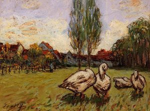 Geese — Alfred Sisley