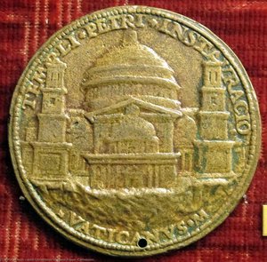 Medaglia Di Giulio Ii Con Progetto Di San Pietro.