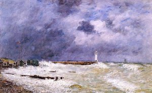 Le Havre. Heavy Winds Off Of Frascati. — Eugène Louis Boudin