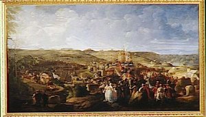 NAPOLEON AU CAMP DE BOULOGNE DISTRIBUE LES CROIX DE LA LEGION D'HONNEUR.16 AOUT 1804