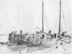 Docked Boats — Cornelis Vreedenburgh