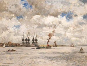 Below Tilbury, Essex — Norman Wilkinson
