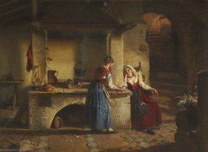 An Italian Kitchen — Thomas Stuart Smith, Romanticism