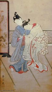 Lovers Quarreling Over A Letter — Suzuki Harunobu