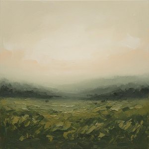 Horizonte Etéreo En Musgo Y Niebla: Un Estudio Singular De Serenidad Y Soledad