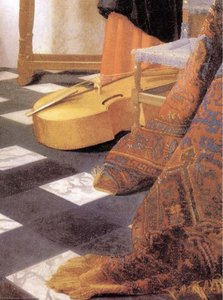 Ein Mädchen Am Harposichord Mit Einem Mann (detail) — Johannes Vermeer
