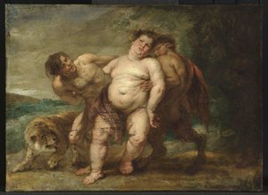 Drunken Bacchus Mit Faun Und Satyr — Peter Paul Rubens, Baroque