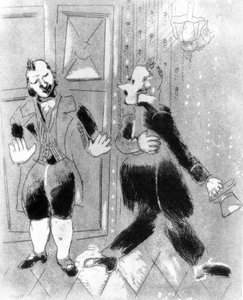 A Doorman Doesn't Permit Tchitchikov To Visit A Governor — Marc Chagall, Expressionism