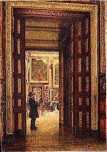 Vue De La Salle Des Sept Cheminees Au Louvre — Louis Beroud, Impressionism