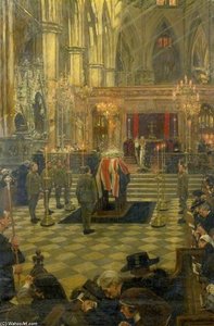 The Funeral Service Of Edith Cavell At Westminster Abbey — William Hatherell
