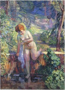 Youn Girl In A Garden At St Tropez — Henri Lebasque