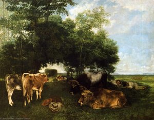 Die Ruhe Während Der Erntezeit (auch Bekannt Als Berge Des Doubs) — Gustave Courbet, Contemporary Realism