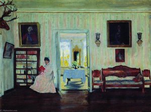 Interior Of A House In Uspenskoye — Boris Mikhailovich Kustodiev