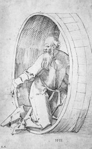 Diogenes In The Barrel — Hans Baldung