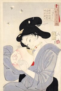 Looking Delighted — Tsukioka Yoshitoshi