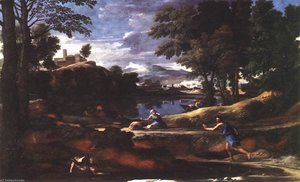 Landscape With Man Killed By Snake — Nicolas Poussin, French Baroque