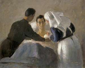 Nurse Giving An Injection Of Penicilin To A Wounded Man, 15th Canadian General Hospital — Henry Marvell Carr