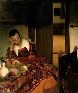 Das Mädchen Beim Tisch — Johannes Vermeer, Baroque