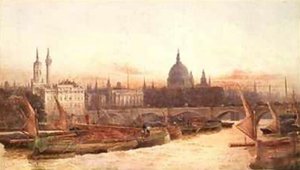 Barges Below London Bridge — Frederick Edward John Goff