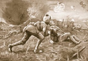 Lance-naik Lala Drags A Wounded Officer — George Derville Rowlandson