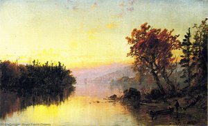 Greenwood Lake At Twilight — Jasper Francis Cropsey, Hudson River School