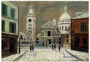 The Tertre Square, Under The Snow — Maurice Utrillo