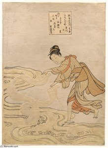 The Jewel River At Chôfu — Suzuki Harunobu