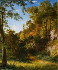 Woodland Path With Figures — James William Giles