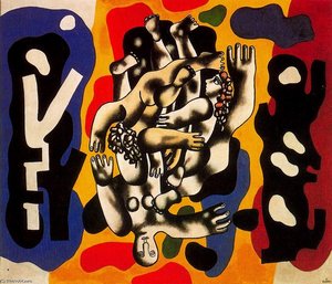 Swimmers On Yellow — Фернан Леже, Geometric Abstraction