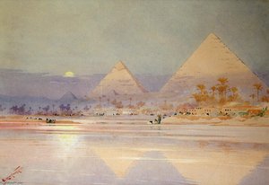 The Pyramids At Dusk — Augustus Osborne Lamplough