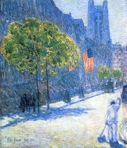 Just Off The Avenue, Fifty-third Street, May — Frederick Childe Hassam