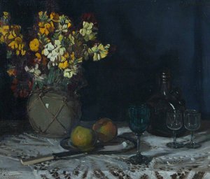 Still Life With A Flower And Wine Glasses — Hugh Munro