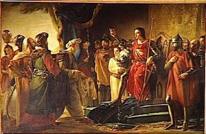 SAINT LOUIS RECOIT A PTOLEMAIS LES ENVOYES DU VIEUX DE LA MONTAGNE.1251