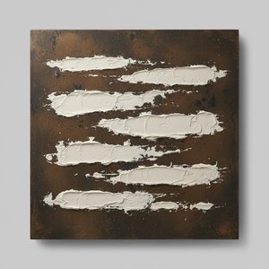 Monolithic Rhythms In Bronze And Cream: A Singular Study Of Impasto Texture — David Moreau, Plaster & Texture Art