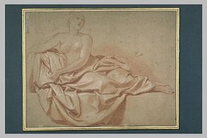 Femme Demi-nue, Assise — Charles Le Brun