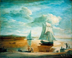Coastal Scene With Sailing And Rowing Boats And Figures On The Shore — Thomas Gainsborough, Dutch Golden Age