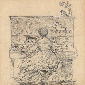 Georgiana Burne-jones At The Piano — Edward Coley Burne-jones